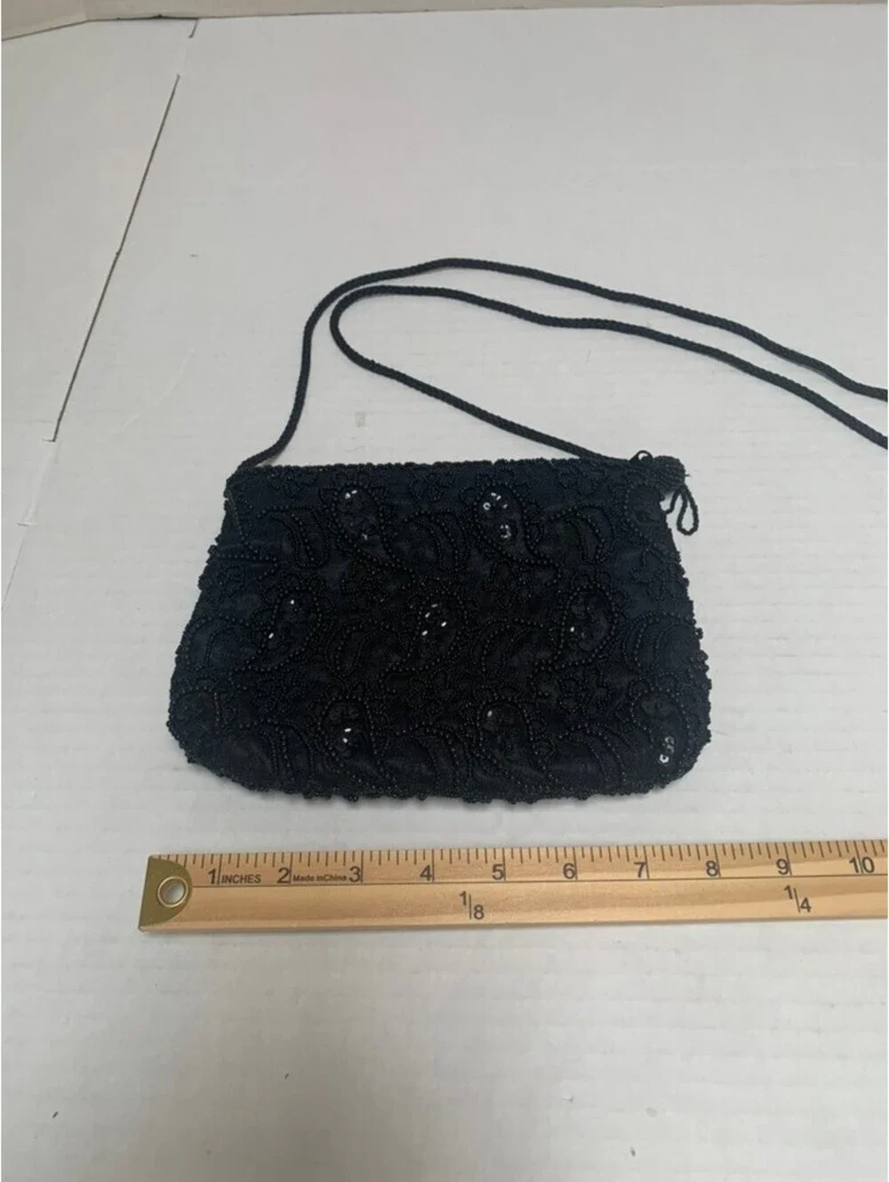 Vintage Bechamel  Black Beaded Evening Bag